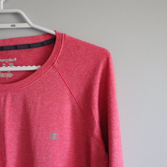Champion Women's Pink Sz Lrg Athletic Crewneck Long Sleeve Stretch T-Shirt Top - Picture 5 of 13